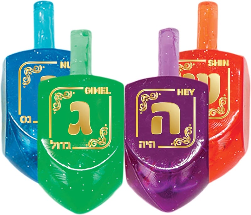Izzy 'n' Dizzy Hanukkah Dreidels - Lucite Dreidel - 10 Pack Medium - Image 3