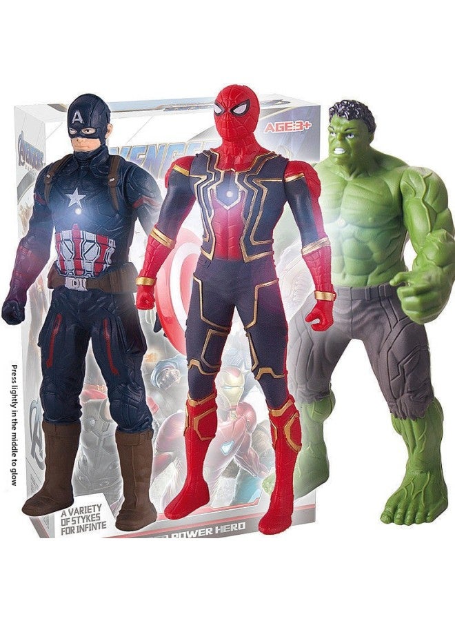 Support A Generation Of Avengers Doll Ornaments Marvel 17 Luminous Doll Toy Model Hand Gift-Color:Hulk Bag  - Image 2