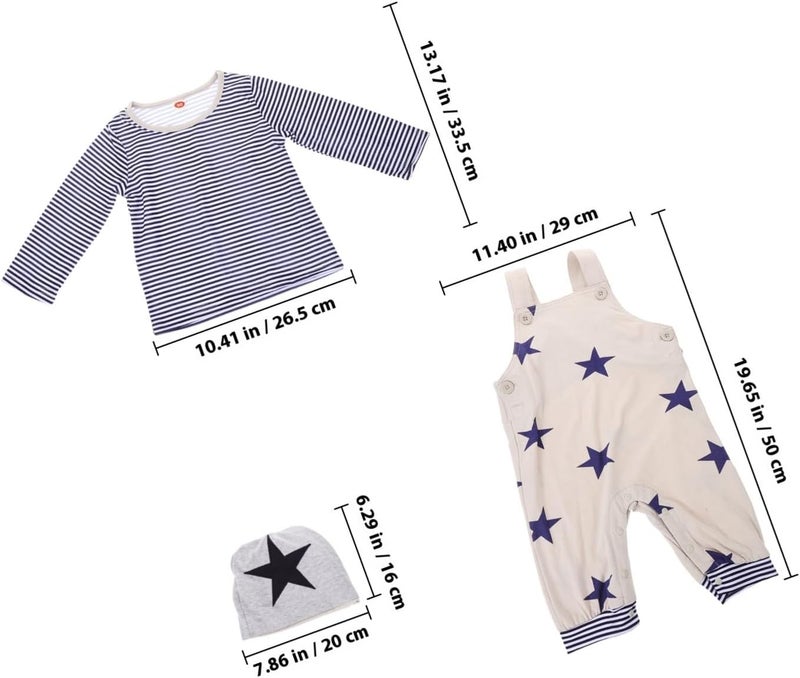 BESTonZON Boy Suspender Trousers Outfit Set with Long Sleeve Shirt and Hat, Spring Clothing Suit for Boys, Size 90 - Image 2