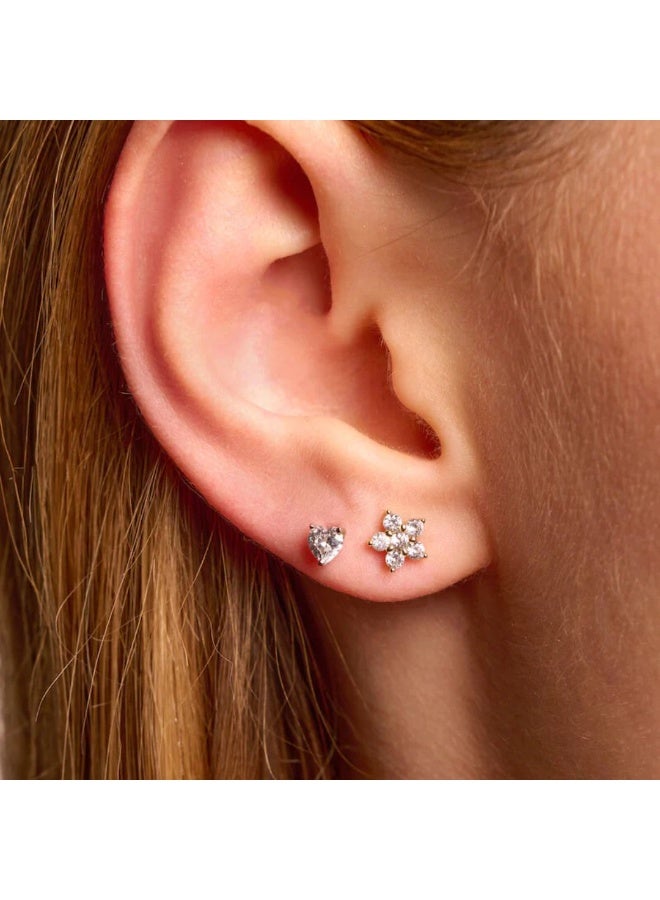 LAVEEN JEWELLERY LAVEEN Jewelry Heart Shape Stud Earrings for Women – 925 Sterling Silver, 18K Gold or Rhodium Plated, Cubic Zirconia, Hypoallergenic Luxury Earrings with Jewelry Box - Image 2