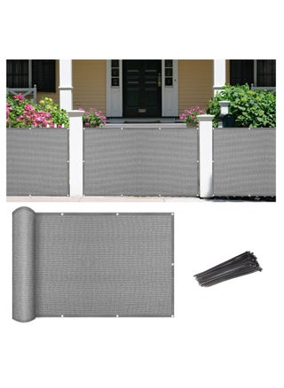 Balcony Screen Privacy Fence Cover 2.5' x 10' Sand Fence Netting Mesh Shade Cloth Fabric UV Protection for Apartment Balcony Railing Porch Outdoor, Backyard, Patio, Included Cable Ties Rope（Gray） - pzsku/ZC58EBE0718D9CD7642D9Z/45/_/1730799511/3bfe3e8d-7923-47cf-b5c1-fc71ab0d33c3