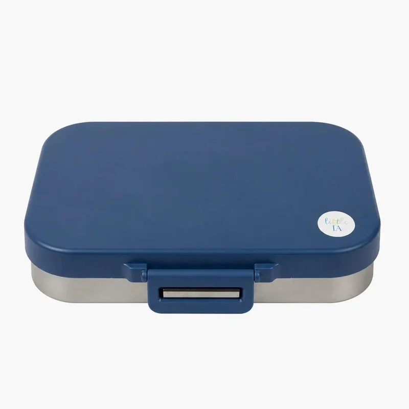 Little IA Plain Stainless Steel Lunchbox -Blue