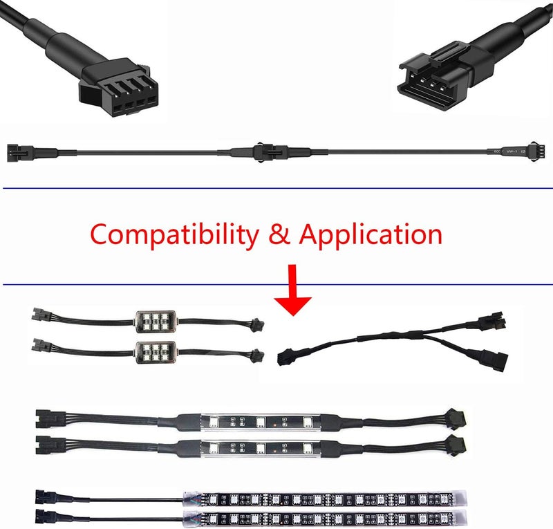 NBWDY 4PCS RGB LED Extension Cable Set - Image 4
