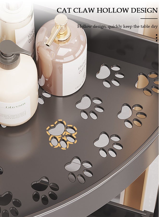 DUNISO رف دش بزاوية 4 طبقات، عربة أدوات دوارة 360° متعددة الوظائف، منظم تخزين مستقر مع ارتفاع حواجز مرتفعة، عربة تخزين بلاستيكية بزاوية، رف تخزين مثلث للمطبخ، الغسيل، وغرفة النوم - Image 5