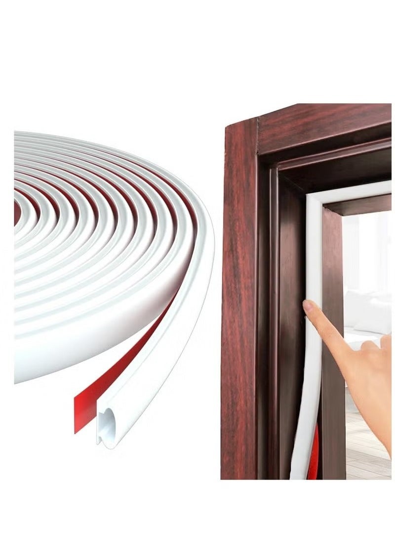 باب الطقس تجريد الباب ختم الشريط ، 19.7 قدم ذاتية اللصق باب مطاطي عزل قطاع الطقس للنافذة والباب عازل للصوت شكل D ، Weatherstripping لمانع فجوة إطار الباب - Image 1