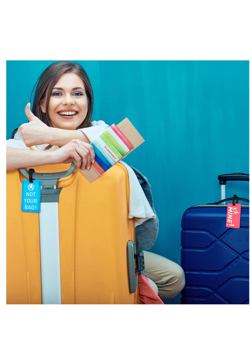 4-Pack Luggage Tags with ID Cards for Suitcases - Travel Bag Tags to Prevent Loss of Baggage and Ensure Easy Identification - Image 3