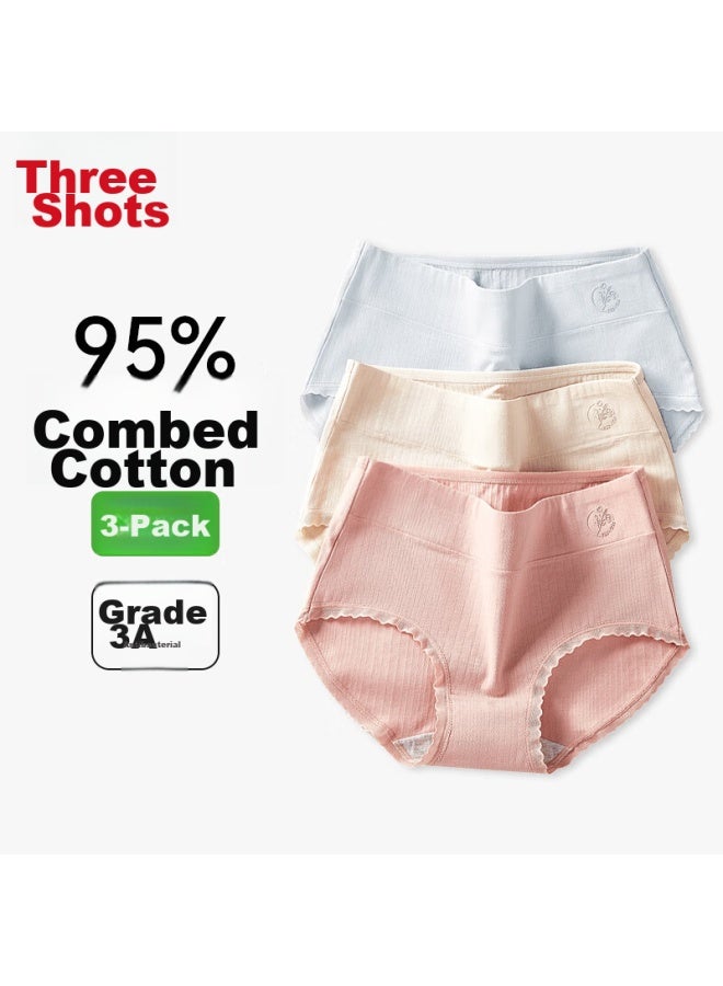 THREEGUN Sanqiang Women's Underwear, Pure Cotton Panties, Antibacterial Crotch, Comfortable, Breathable, No Wedgie, Triangle Briefs - Image 1