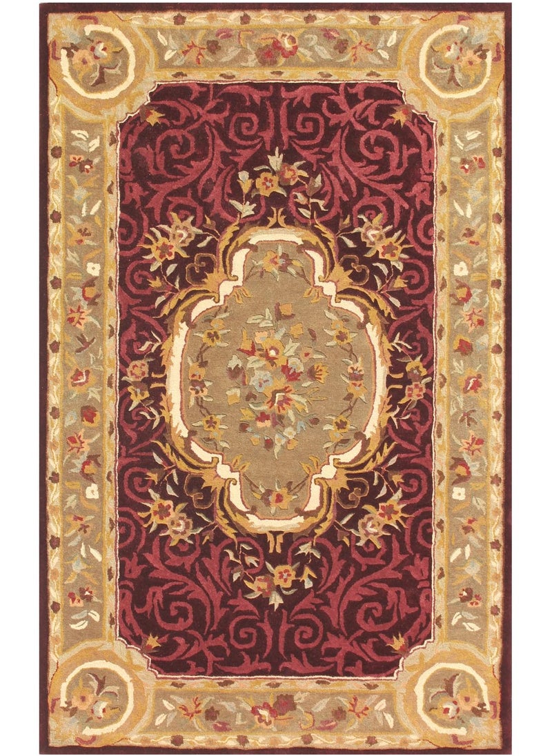 AURUM HOME - AH011A Hand Tufted Area Traditional Carpet Interior Living Bedroom, Bedroom, Exhibition Area Cut Wool Pile, Rectangle - Image 1