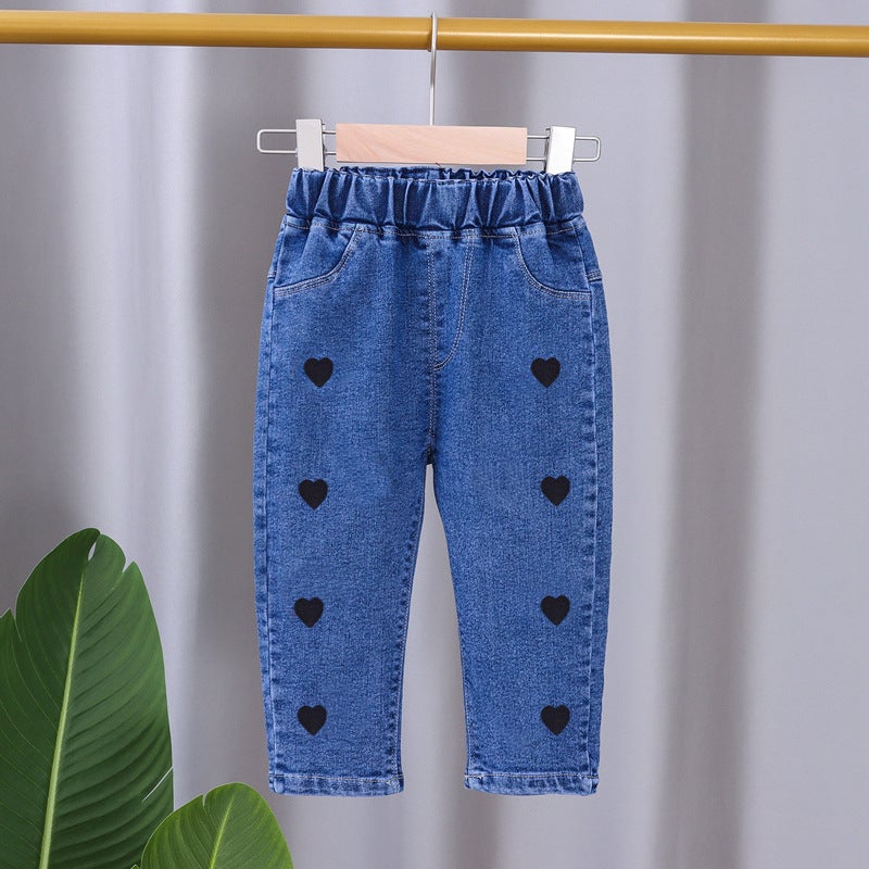 2026 New Korean Style Girls' Jeans Long Pants Children'S Style Baby Spring Outfit Loose Stylish Pants - Image 5