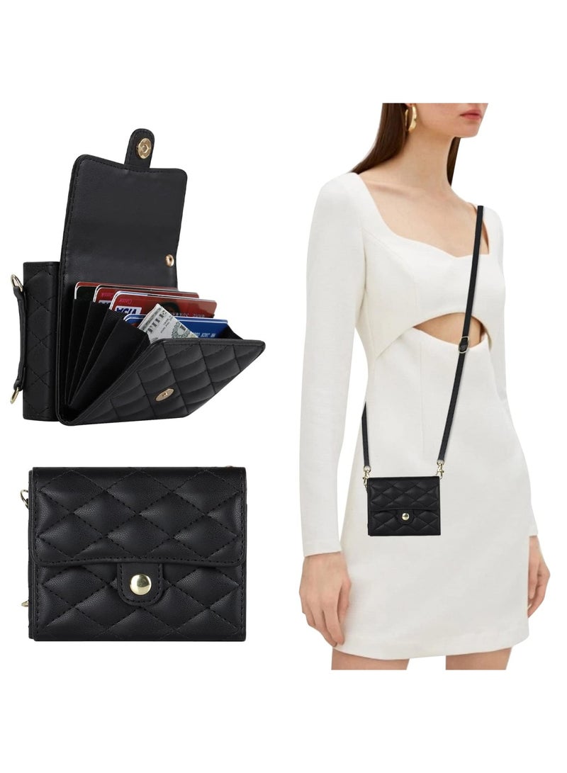 Barakah Wallet Case for Galaxy Z Flip 5 with Card Holder, Crossbody Wallet Leather Handbag, RFID Blocking Detachable Lanyard Magnetic Flip Case, Compatible with Samsung Galaxy Z Flip 5 5G(Black) - Image 1