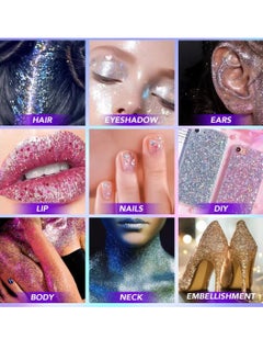 IKZEE 50ml Party Glitter Gel for Face Body and Hair Long Lasting Hight Pigmented Easy Apply Party Holographic Body Glitter Gel for Hair Ears Lip Nails Body and Neck Makeup Color 04  - Image 2