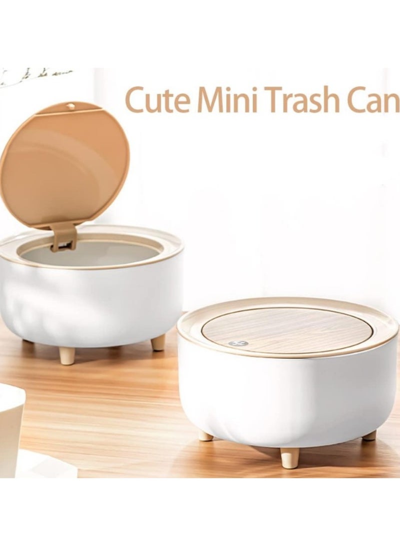 باسكت زبالة صغير مع غطاء علوي يعمل بالضغط  ، مخلفات نورديك عصرية من البلاستيك مناسبة للمطبخ والحمام وغرفة النوم المعيشة والمكتب والأماكن الخارجية، مقاومة للكلاب، خشب بالضغط على الأعلى - سلة زباله -سلة مهملات دائرية - باسكت قمامه للشاليهات والفلل والبيوت -صندوق قمامة يفتح بالضغط من الاعلي بالضغط - سله نفايات للحمام وغرف النوم والماستر والصالة وللمطبخ - باسكت صغير الحجم - Image 5