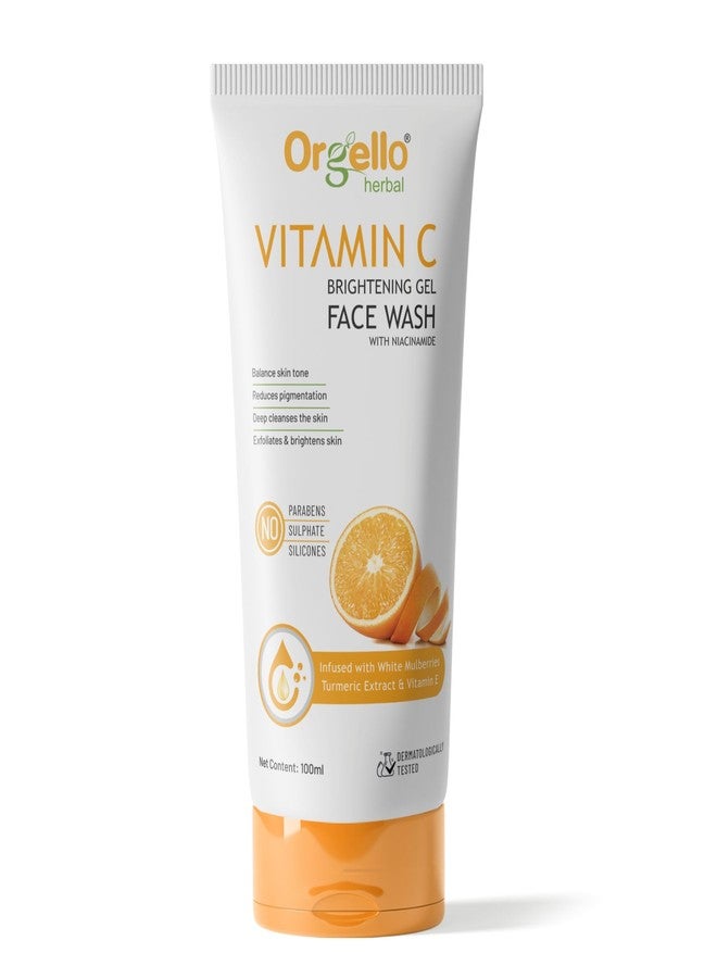 Orgello Herbal Vitamin C Face Wash | For Dry & Oily Skin | Paraben & Sulphates Free | Face Wash for Men & Women | 100 ml