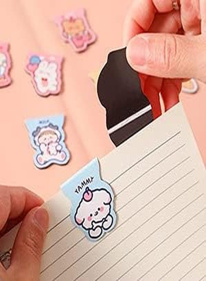 Newvent® 10Pcs Cute Cartoon Magnetic Bookmarks | Stationery Magnetic Book Page Holder for Student, Office Supplies | Double-Sided Paper Magnet Clip - Image 3