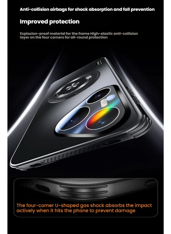 general Suitable for Huawei Pura 80Ultra/80Pro/Pro+/80 rotating magnetic bracket mobile phone case frosted all-inclusive protective cover - Image 4