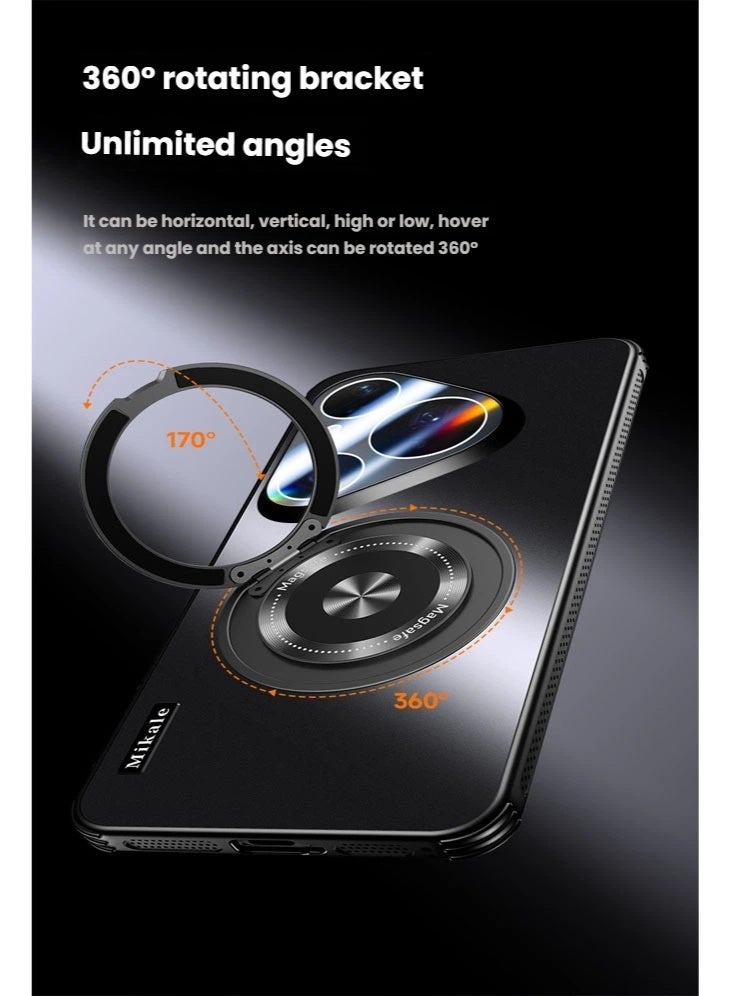 general Suitable for Huawei Pura 80Ultra/80Pro/Pro+/80 rotating magnetic bracket mobile phone case frosted all-inclusive protective cover - Image 3