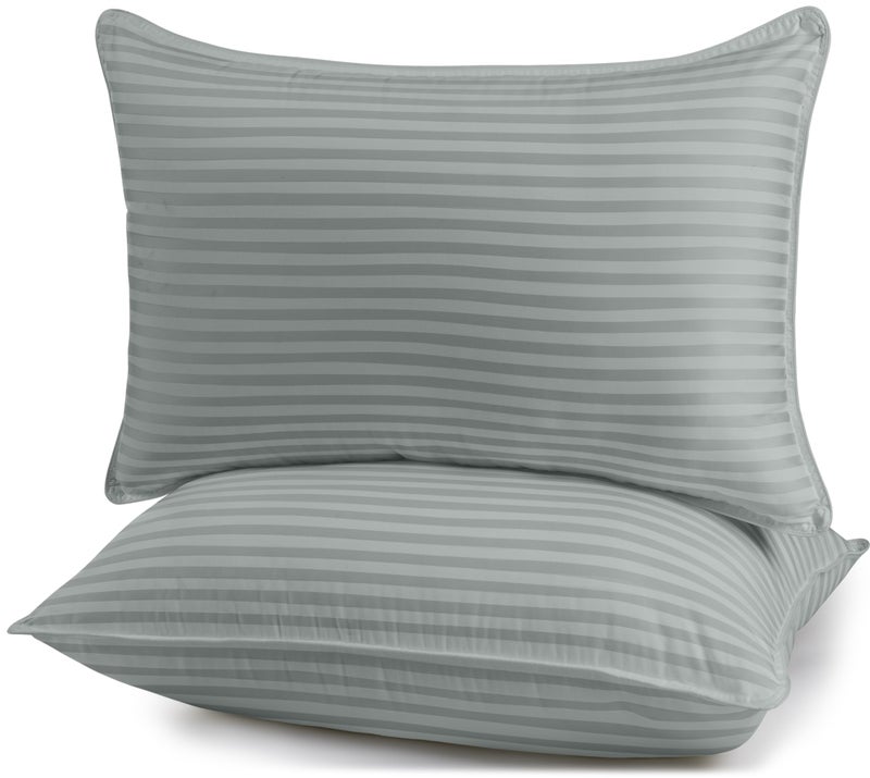 Utopia Bedding Bed Pillows for Sleeping Standard Size, 950 Grams Filled Hotel Quality Cooling Pillows for Side, Back or Stomach Sleepers (Light Grey, Set of 2) - Image 1