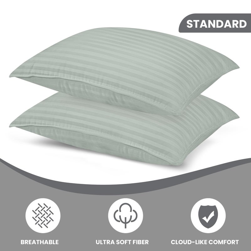 Utopia Bedding Bed Pillows for Sleeping Standard Size, 950 Grams Filled Hotel Quality Cooling Pillows for Side, Back or Stomach Sleepers (Light Grey, Set of 2) - Image 2