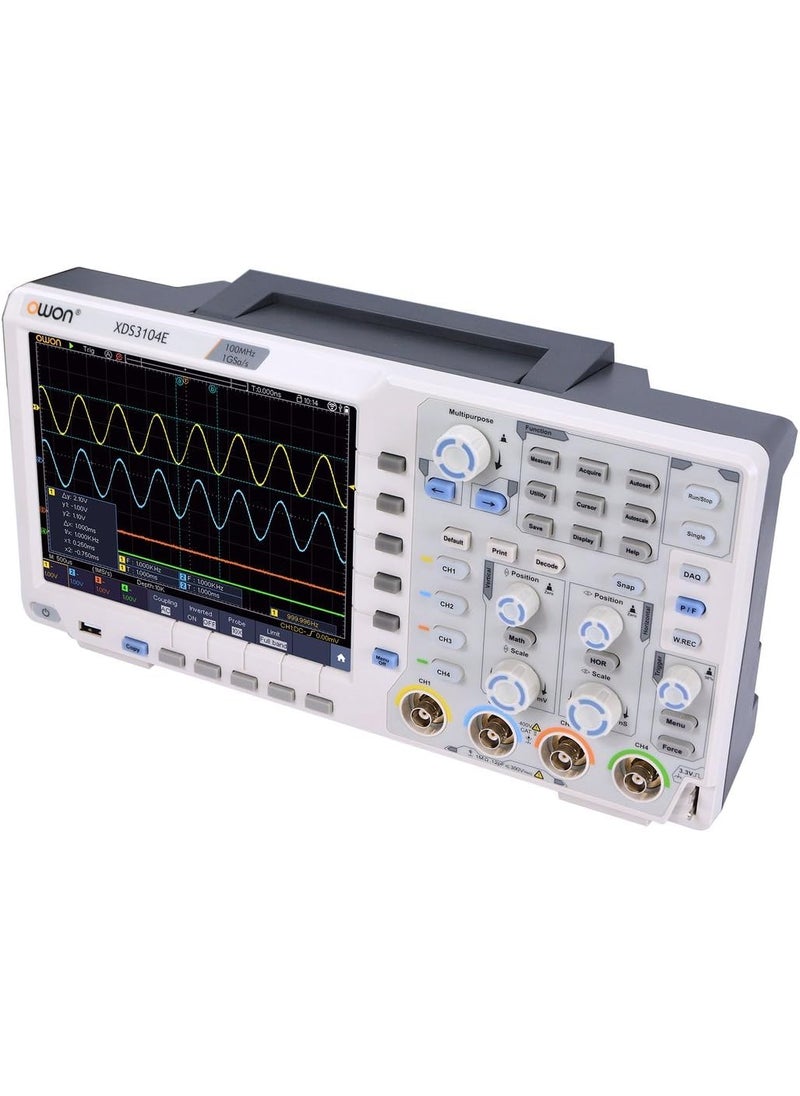 Owon OWON XDS3104E Digital Oscilloscope 100Mhz DSO 4 Channels 1GSS 8 BITS LCD with Touch screen Function45000 wfmss refresh rate40M record length Standard I2CSPIRS232 and CAN decoding  - Image 4
