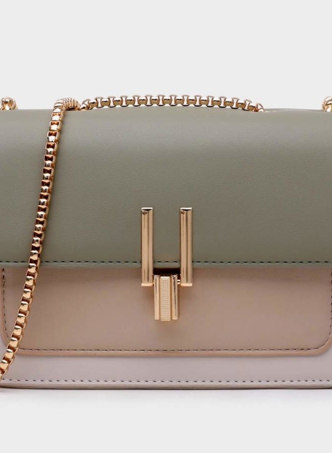 TOP BAND Color-Block Crossbody Bags for Women Leather Cross Body Purses Cute Designer Handbags Shoulder Bag Medium Size, 2 Green, One_Size - Image 2