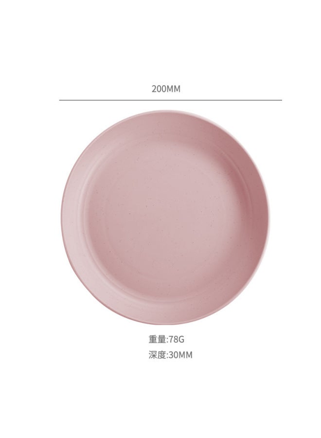 Wheat Straw Plates For Home Use, 20cm/23cm Round Plates, Fruit And Vegetable Plates, Dumpling Plates, Anti-break, Label Customization