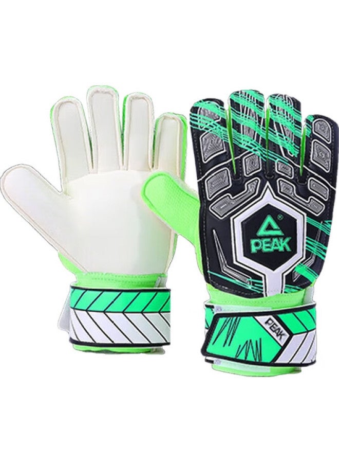 PEAK Goalkeeper Gloves With Finger Protection, Natural Latex, Non-Slip, Wear-Resistant, Shock-Absorbing, For Adults And Children, Professional Training Goalkeeper Gloves, Soccer Gloves, Goalkeeper Equipment, Green, Size 8 - Image 1