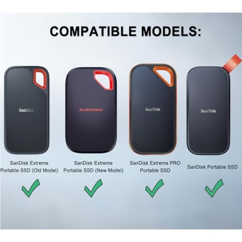 حقيبة حمل صلبة من Lacdo لهاتف SanDisk Extreme Pro/SanDisk Extreme خارجي محمول SSD 500 جيجابايت 1 تيرابايت 2 تيرابايت 4 تيرابايت USB-C محرك أقراص الحالة الصلبة EVA حقيبة تخزين واقية مضادة للصدمات، أزرق سماوي - Image 2