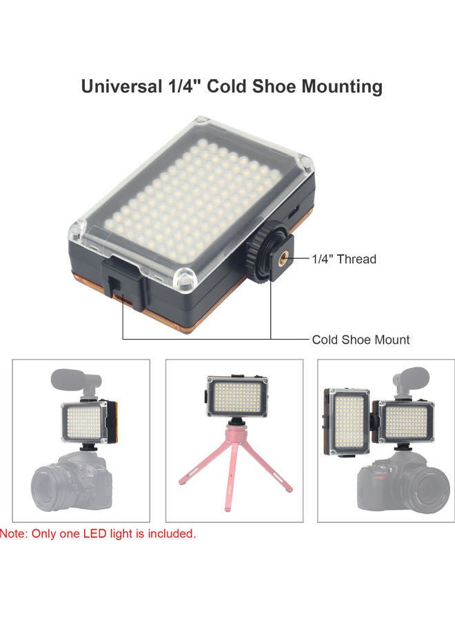 NIBEMINENT On-Camera Mini LED Light Black/Orange/White  - Image 4