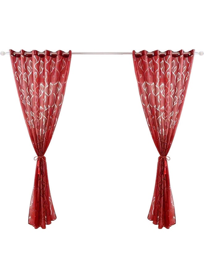 NIBEMINENT Semi Shading Sliding Patio Door Curtain Red  - Image 4