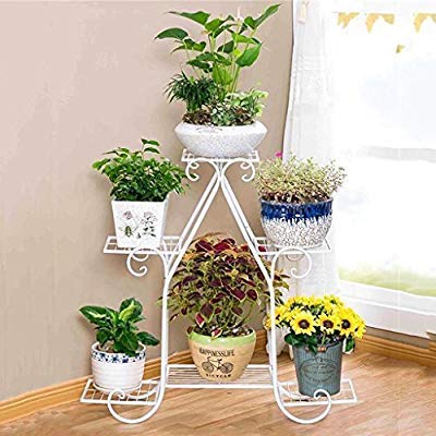 Bee Creative Attractive Multi Tired Plant Stand Indoor/Outdoor, Multipurpose Stand, Racks, Planter Stand (White) - Image 4