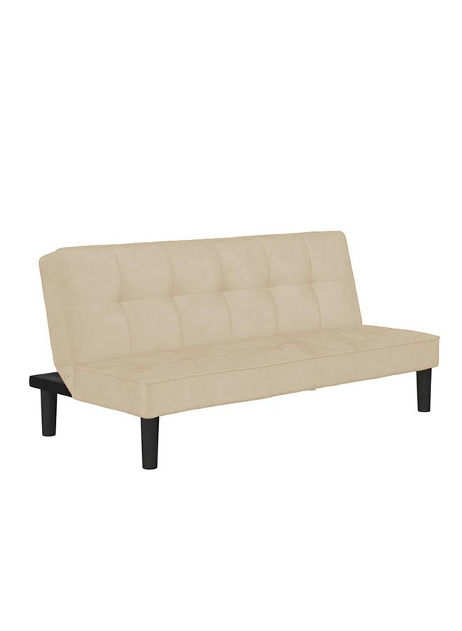 In-House Yoomi | Sofabed 2 In 1 Upholstered In Velvet - Light Beige - Image 1