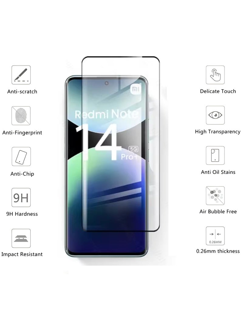 3 pcs for Xiaomi Redmi Note 14 Pro+ 5G Tempered Glass Screen Protector with Camera Lens Film, 2 Pcs Front Screen Protectors and 1 Pcs Lens Film  - Image 3