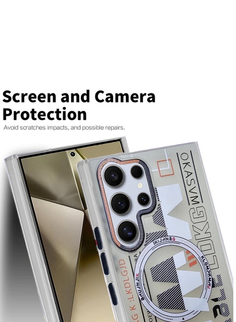 Techie حافظة TPU MWK مغناطيسية شفافة جمالية مع واقي عدسة كاميرا مرتفع لهاتف سامسونج جالاكسي S24 ألترا - أبيض - Image 2