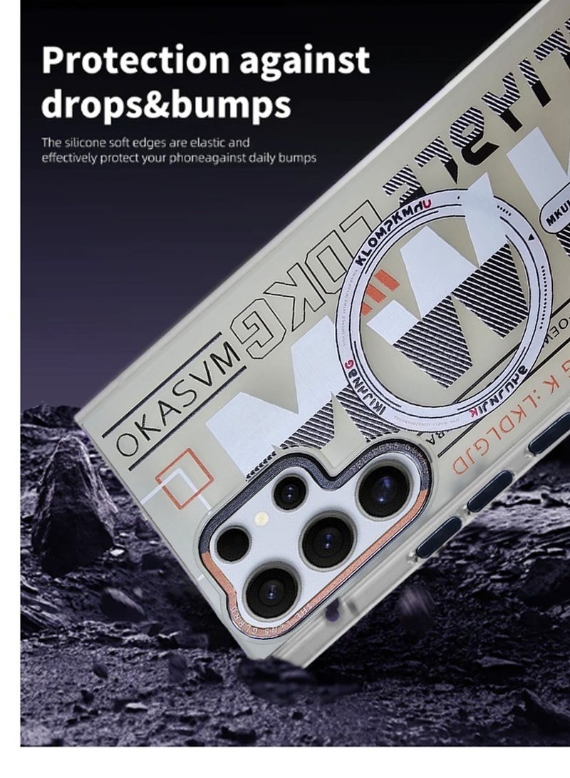 Techie حافظة TPU MWK مغناطيسية شفافة جمالية مع واقي عدسة كاميرا مرتفع لهاتف سامسونج جالاكسي S24 ألترا - أبيض - Image 3