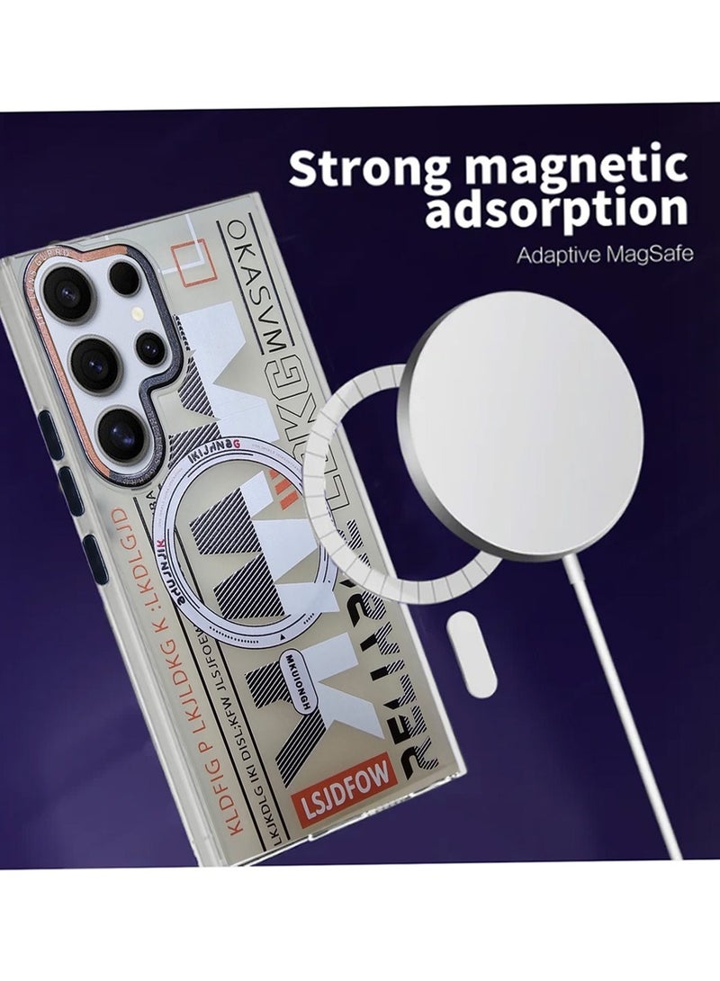 Techie حافظة TPU MWK مغناطيسية شفافة جمالية مع واقي عدسة كاميرا مرتفع لهاتف سامسونج جالاكسي S24 ألترا - أبيض - Image 4