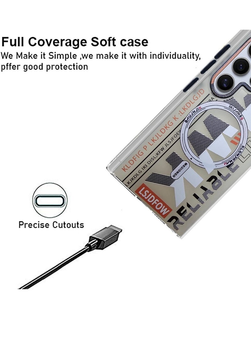 Techie حافظة TPU MWK مغناطيسية شفافة جمالية مع واقي عدسة كاميرا مرتفع لهاتف سامسونج جالاكسي S24 ألترا - أبيض - Image 5