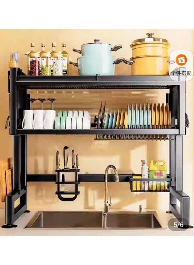 Black galvanized metal kitchen and organizer - Image 1