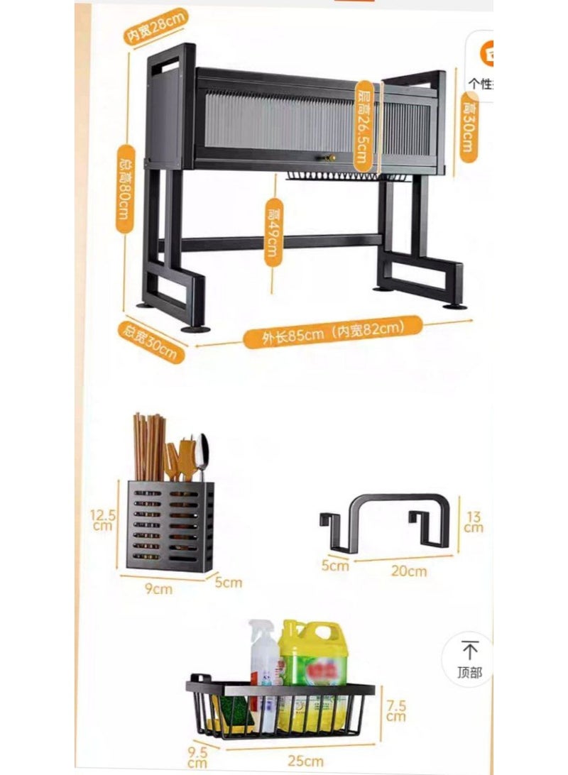 Black galvanized metal kitchen and organizer - Image 5