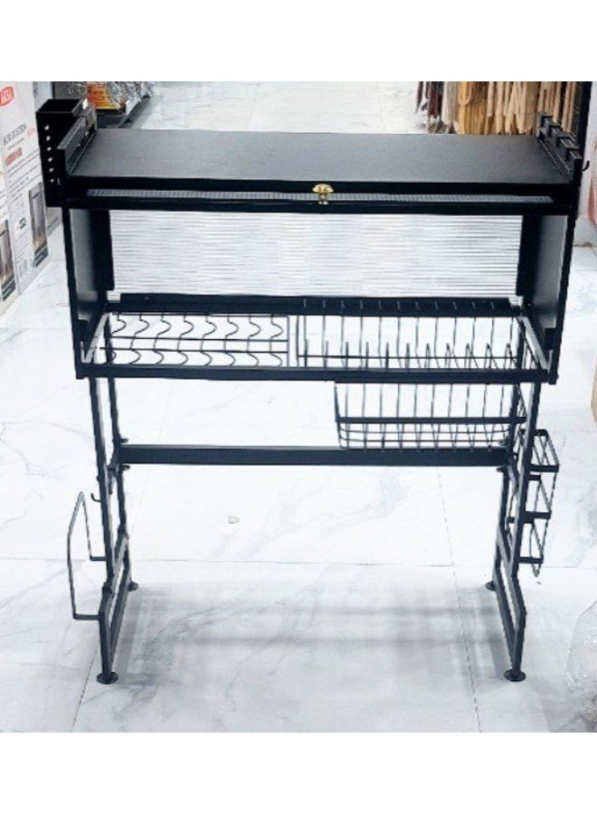 Black galvanized metal kitchen and organizer - Image 2