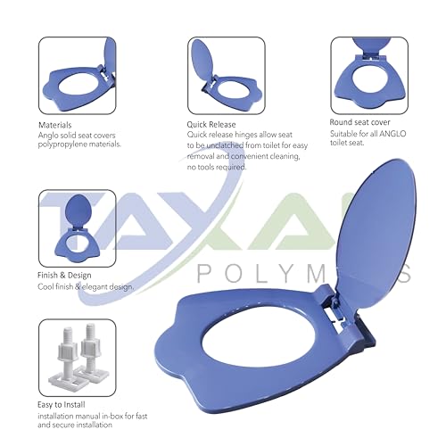 TAXAN POLYMERS TAXAN Anglo Indian Toilet Seat Cover with Round Edges, PVC Cover for Indian Toilet Seat - High Glossy Finish, Sleek Design - Non-Soft Closing Commode Seat with Cover with Installation Kit (19.5x16 IN) - Image 5