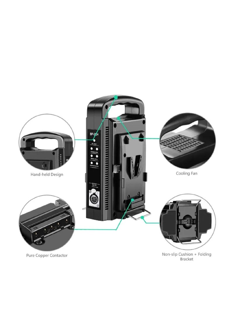 Probty BP-2CH Dual Channel V-Mount/V Lock Battery Charger with DC 16.5V Power Supply Output Compatible with Any V-Mount Battery - Image 2