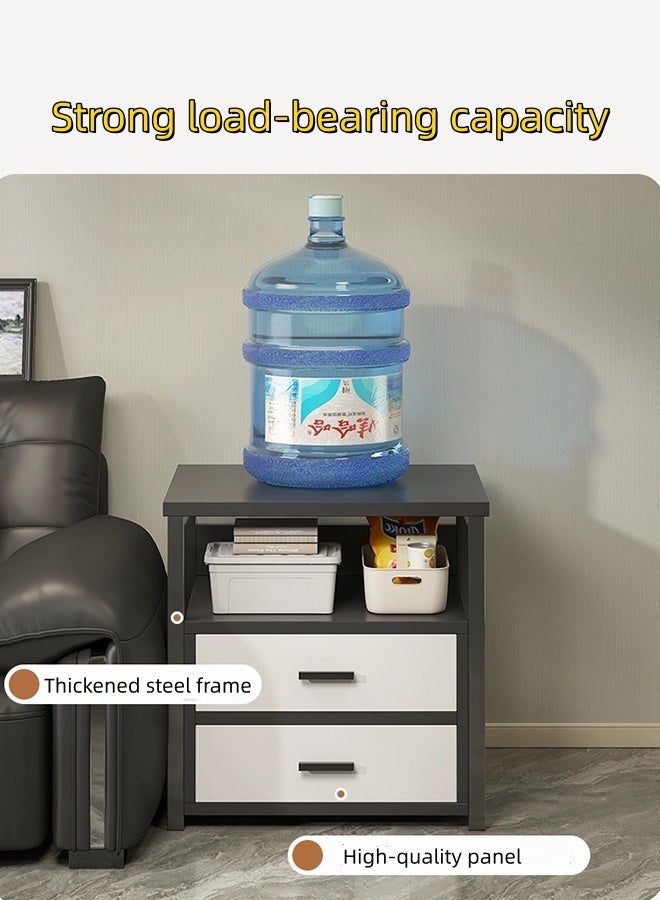 JCB CHIC Multi-Functional Nightstand With 2 Drawer,Molden Bedside Table,Wooden Frame Storage Cabinet,Large Capacity  End Table Side Table,Space-Saving Storage Stand For Bedroom Living Room - Image 5