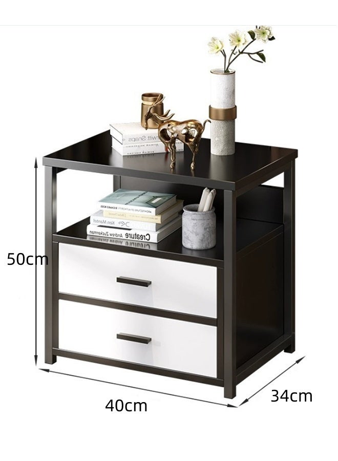 JCB CHIC Multi-Functional Nightstand With 2 Drawer,Molden Bedside Table,Wooden Frame Storage Cabinet,Large Capacity  End Table Side Table,Space-Saving Storage Stand For Bedroom Living Room - Image 2
