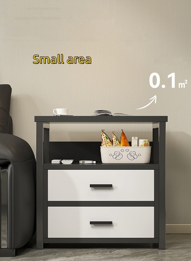 JCB CHIC Multi-Functional Nightstand With 2 Drawer,Molden Bedside Table,Wooden Frame Storage Cabinet,Large Capacity  End Table Side Table,Space-Saving Storage Stand For Bedroom Living Room - Image 4