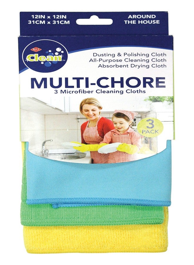 ريتز مجموعة من 3 قطع من قماش تنظيف المطبخ والحمام من الألياف الدقيقة متعدد الاستخدامات من ريتز - Image 1