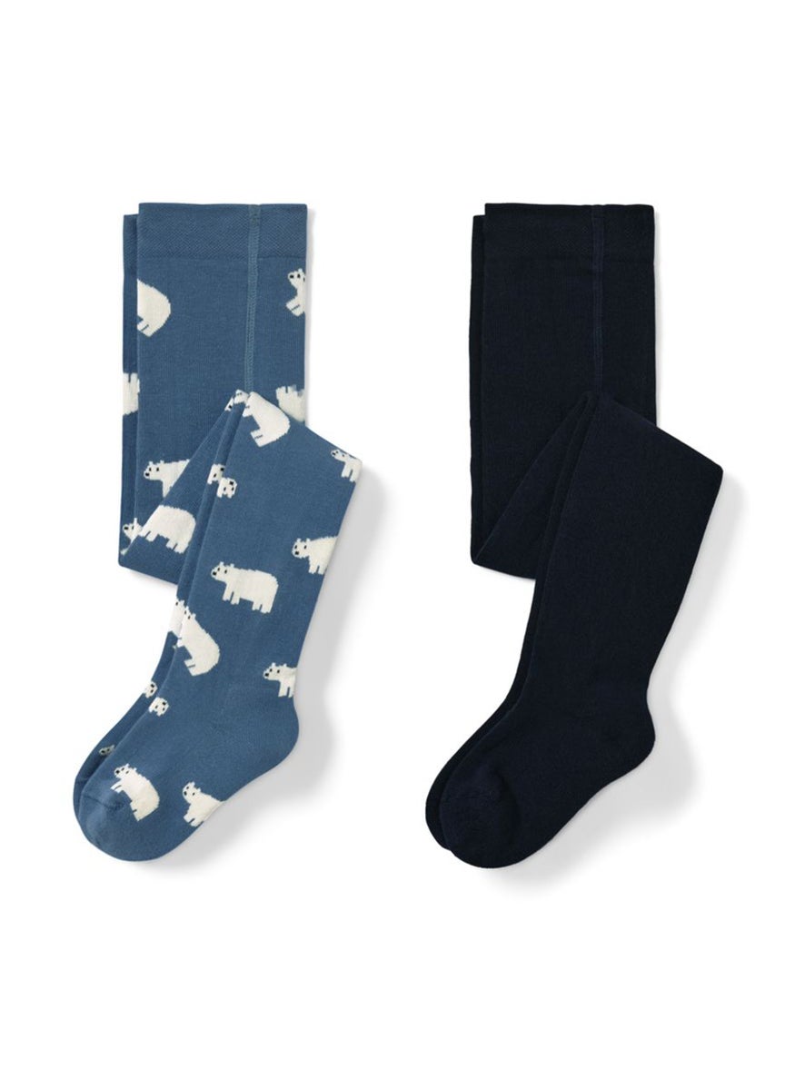 Tchibo Kids Girl 2 Pack Allover Print Legging, Blue  - Image 2