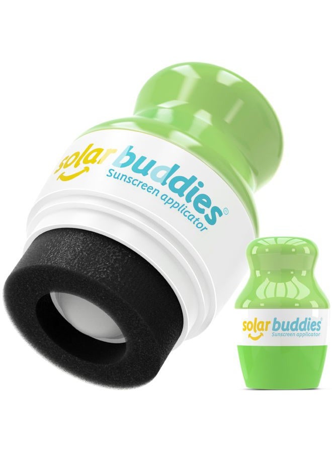 Solar Buddies Single Refillable Roll On Sponge Applicator For Kids, Adults, Families, Travel Size Holds 100ml Travel Friendly for Sunscreen, Suncream and Lotions (Full Green) - Image 1
