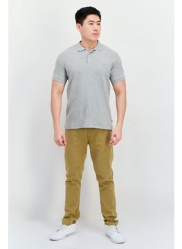 French Connection Men Regular Fit Brand Logo Short Sleeves Polo Shirt, Light Grey Mel  - Image 4
