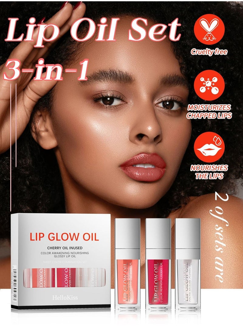 HelloKiss Lip Glow Oil Set, Glossy Lip Plumper, Long Lasting Waterproof Mirror Lip Tint Stain for Reduce Fine Wrinkles, Moisturize and Increase Elasticity for Women  - Image 2