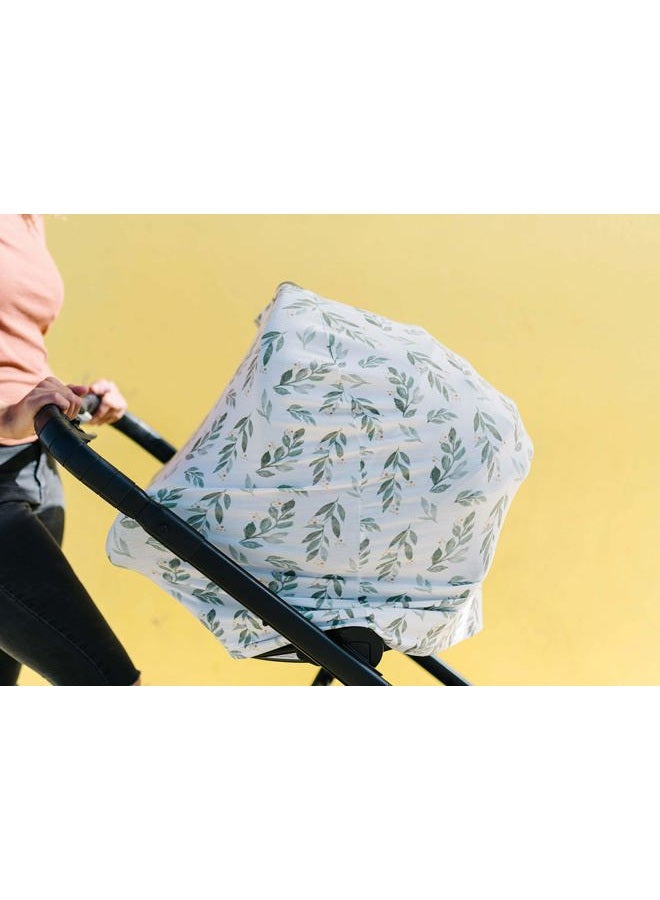 Copper Pearl Multi-Use Cover: Car Seat & Stroller Cover - Sun Protection, All-Season, Stylish Designs - Fern - Image 4